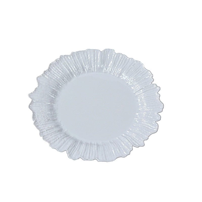 20 pcs 7" wide Plastic  Plates with Reef Desig - Disposable Tableware DSP_PLR0001_7_WHT