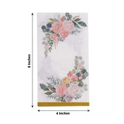 20 Peony Flowers Print Paper Dinner Napkins with Gold Edge - White and Pink NAP_DIN24_GOLD