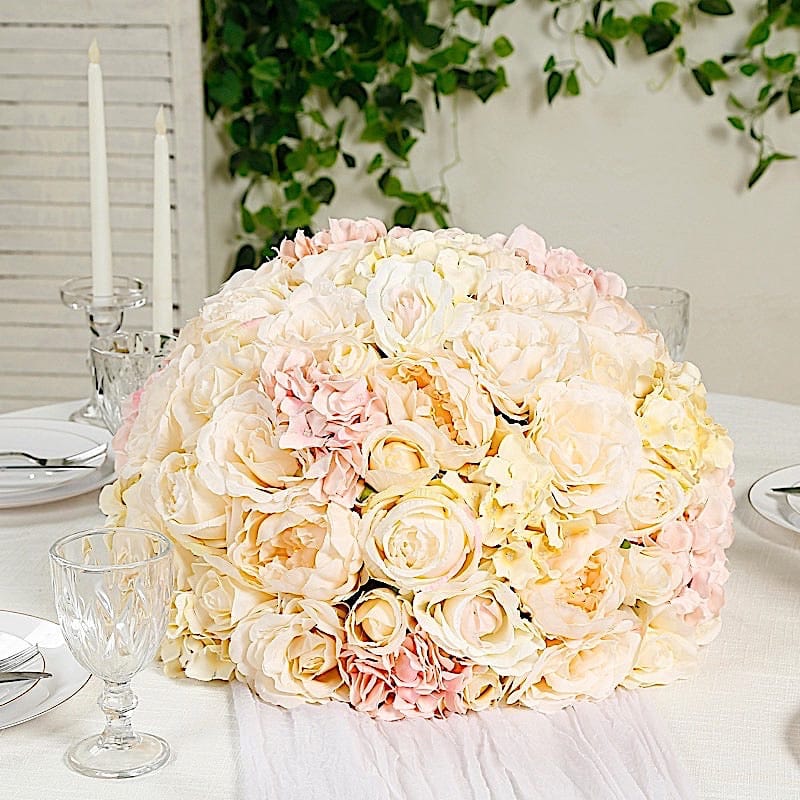 20" Pre-Arranged Artificial Rose Flower Balls Wedding Centerpiece
