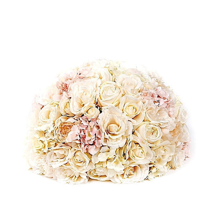 20" Pre-Arranged Artificial Rose Flower Balls Wedding Centerpiece ARTI_BALL_RS02_20_CRM