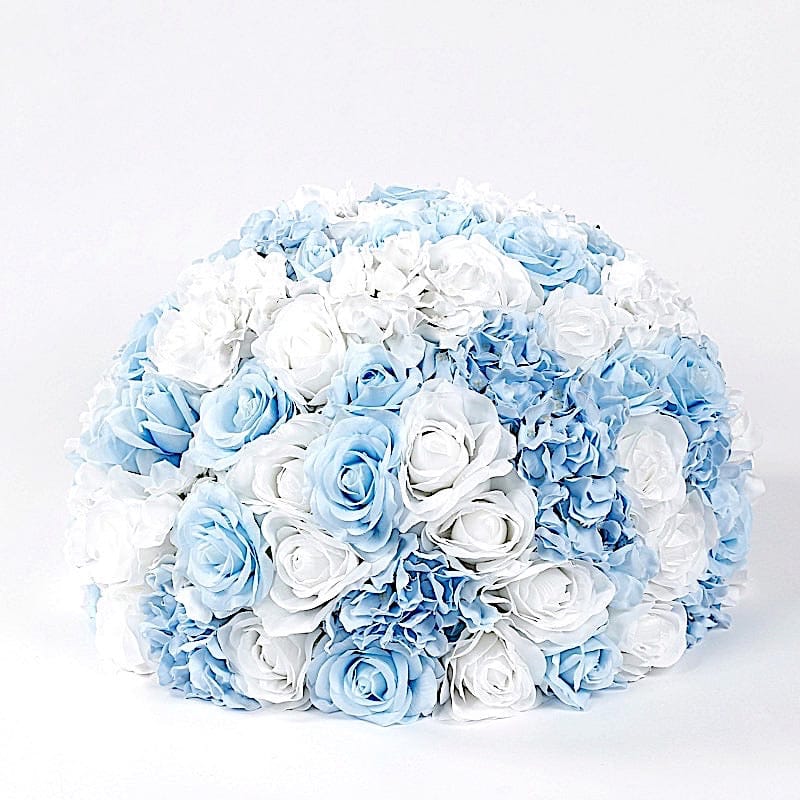 20" Pre-Arranged Artificial Rose Flower Balls Wedding Centerpiece ARTI_BALL_RS02_20_LBLU