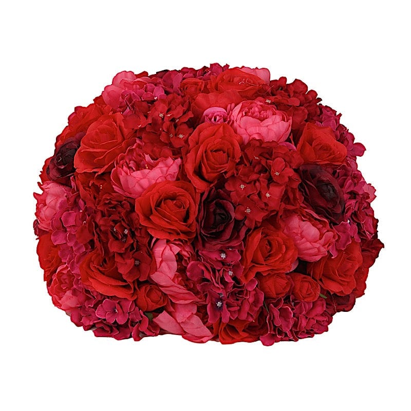 20" Pre-Arranged Artificial Rose Wedding Centerpiece ARTI_BALL_RS02_20_RED