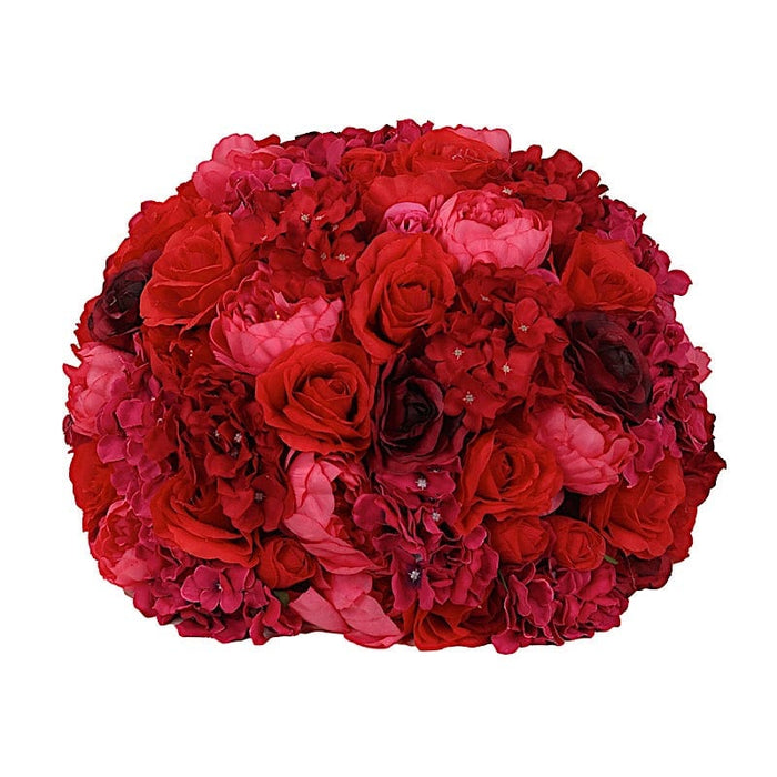 20" Pre-Arranged Artificial Rose Wedding Centerpiece ARTI_BALL_RS02_20_RED