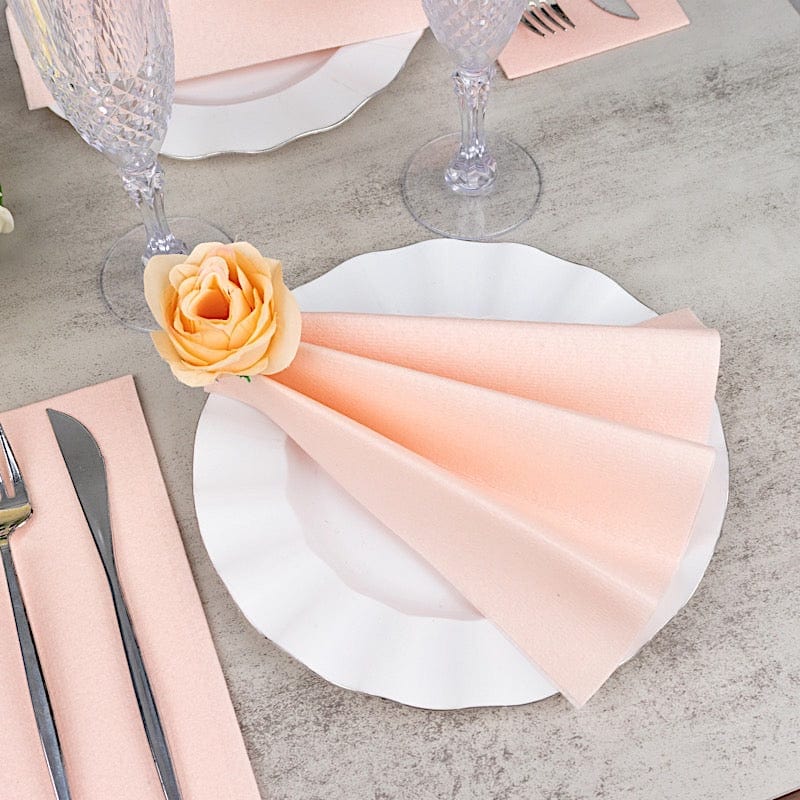 20 Rectangular 17" x 12" Airlaid Paper Disposable Dinner Napkins