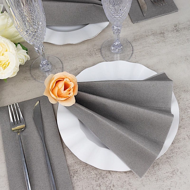 20 Rectangular 17" x 12" Airlaid Paper Disposable Dinner Napkins