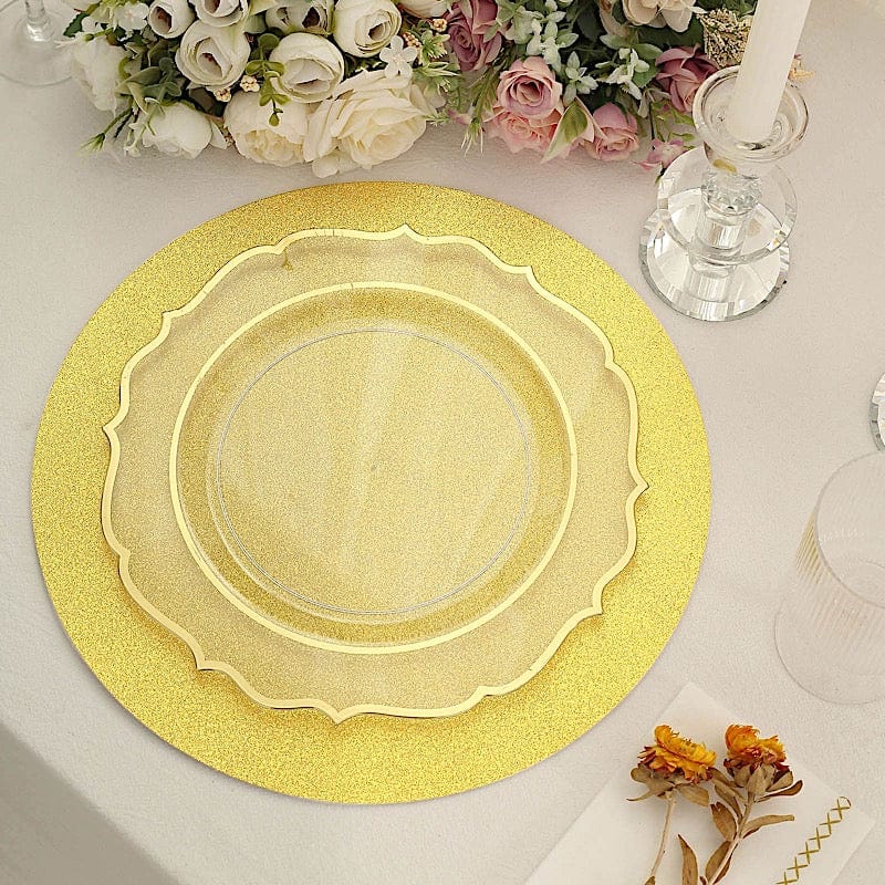 20 Round 13" Glitter Round Paper Table Placemats