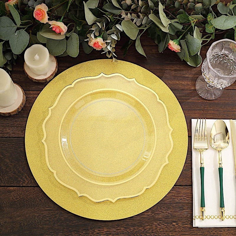 20 Round 13" Glitter Round Paper Table Placemats