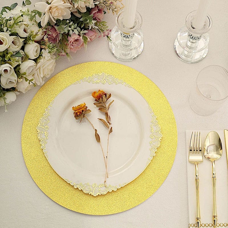 20 Round 13" Glitter Round Paper Table Placemats