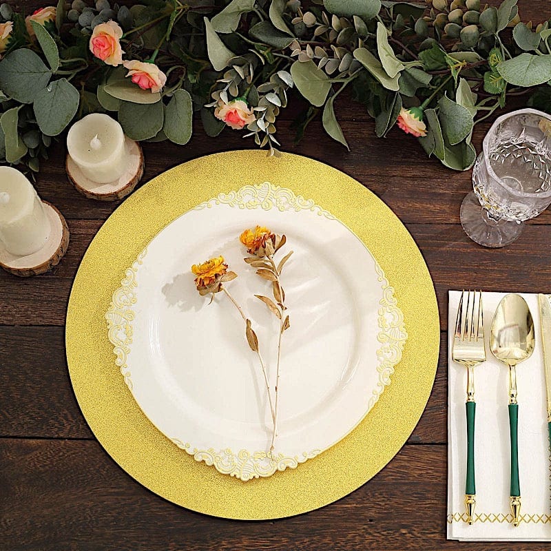 20 Round 13" Glitter Round Paper Table Placemats