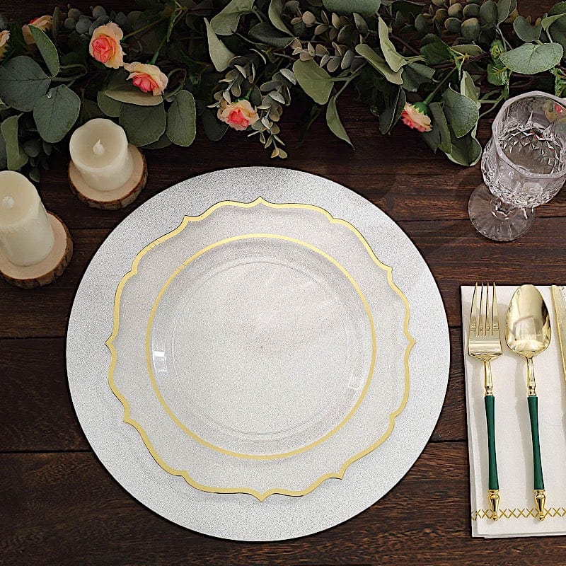 20 Round 13" Glitter Round Paper Table Placemats