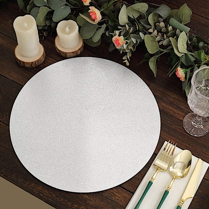 20 Round 13" Glitter Round Paper Table Placemats