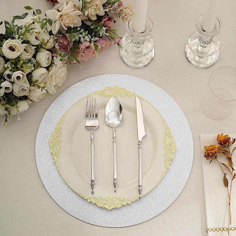 20 Round 13" Glitter Round Paper Table Placemats