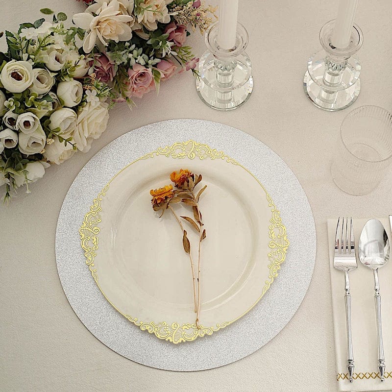 20 Round 13" Glitter Round Paper Table Placemats