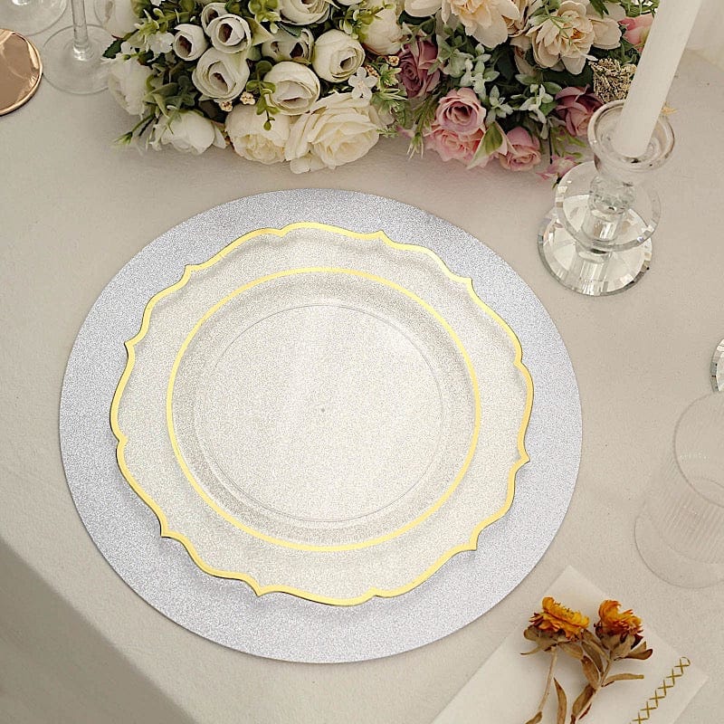 20 Round 13" Glitter Round Paper Table Placemats