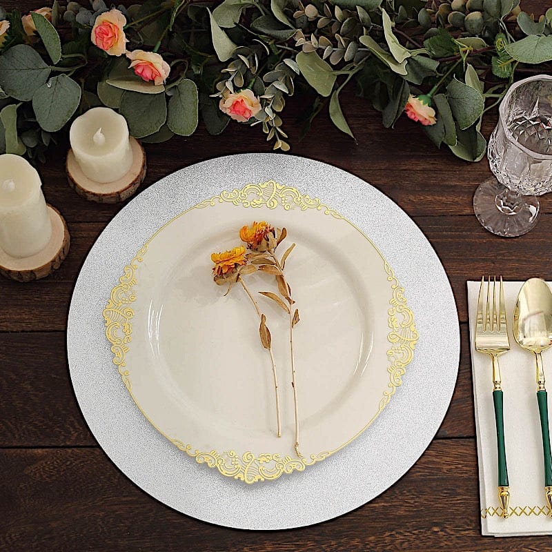 20 Round 13" Glitter Round Paper Table Placemats