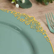 20 Round 13" Plastic Charger Plates with Embossed Baroque Rim CHRG_PLSTLW1310_CLGD_PK20