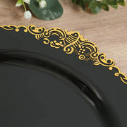 20 Round 13" Plastic Charger Plates with Embossed Baroque Rim CHRG_PLSTLW1310_CLGD_PK20