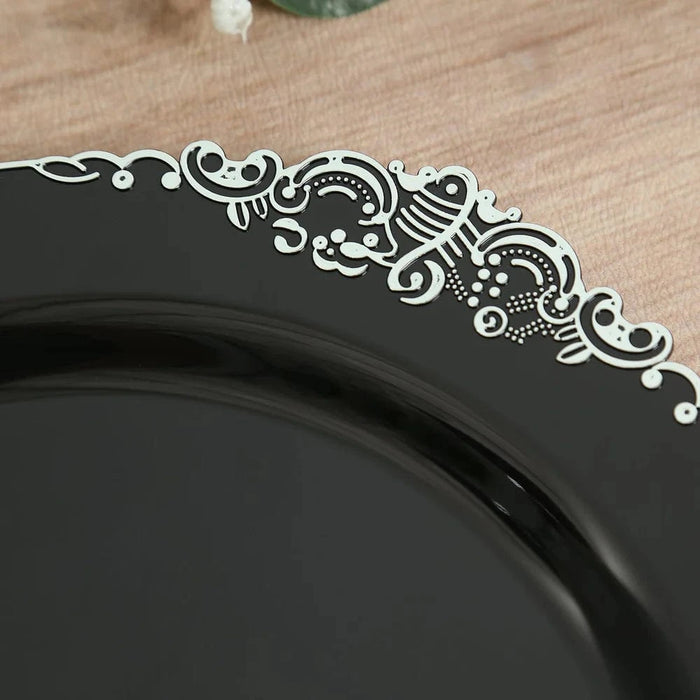 20 Round 13" Plastic Charger Plates with Embossed Baroque Rim CHRG_PLSTLW1310_CLGD_PK20