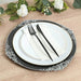 20 Round 13" Plastic Charger Plates with Embossed Baroque Rim CHRG_PLSTLW1310_CLGD_PK20
