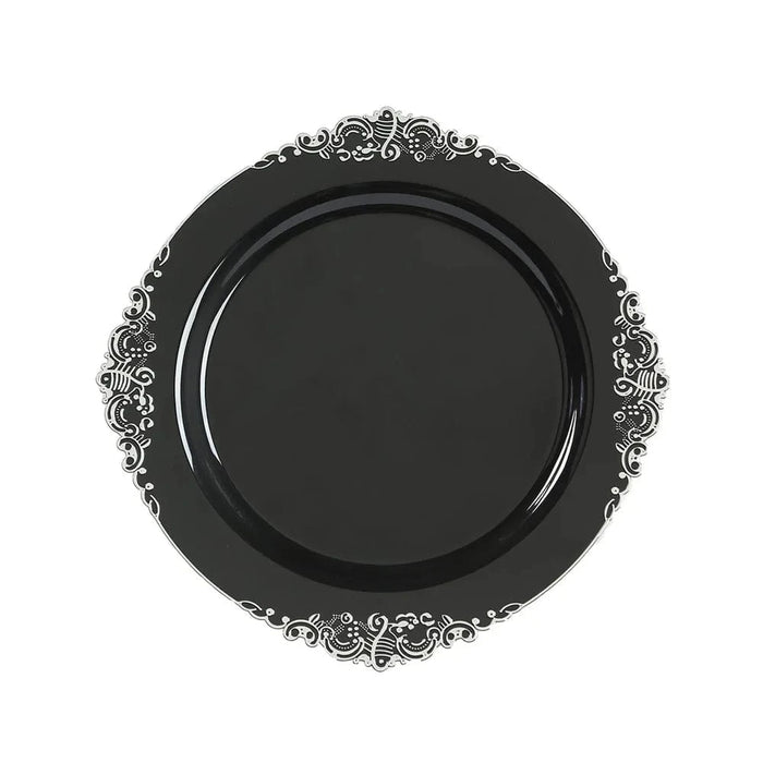 20 Round 13" Plastic Charger Plates with Embossed Baroque Rim CHRG_PLSTLW1310_CLGD_PK20