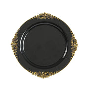 20 Round 13" Plastic Charger Plates with Embossed Baroque Rim CHRG_PLSTLW1310_CLGD_PK20
