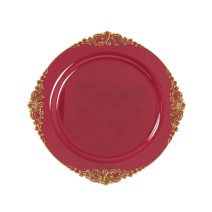 20 Round 13" Plastic Charger Plates with Embossed Baroque Rim CHRG_PLSTLW1310_CLGD_PK20