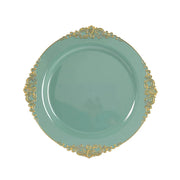 20 Round 13" Plastic Charger Plates with Embossed Baroque Rim CHRG_PLSTLW1310_CLGD_PK20