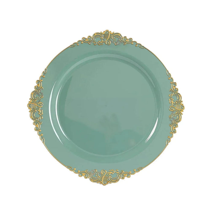 20 Round 13" Plastic Charger Plates with Embossed Baroque Rim CHRG_PLSTLW1310_CLGD_PK20