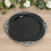 20 Round 13" Plastic Charger Plates with Embossed Baroque Rim CHRG_PLSTLW1310_CLGD_PK20