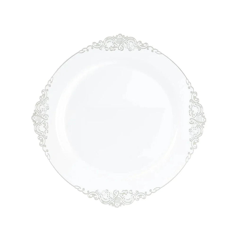 20 Round 13" Plastic Charger Plates with Embossed Baroque Rim CHRG_PLSTLW1310_CLGD_PK20
