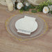 20 Round 13" Plastic Charger Plates with Embossed Baroque Rim - Clear and Gold CHRG_PLSTLW1310_CLGD