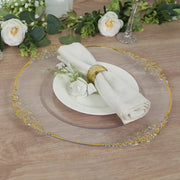 20 Round 13" Plastic Charger Plates with Embossed Baroque Rim - Clear and Gold CHRG_PLSTLW1310_CLGD