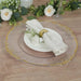 20 Round 13" Plastic Charger Plates with Embossed Baroque Rim - Clear and Gold CHRG_PLSTLW1310_CLGD