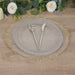 20 Round 13" Plastic Charger Plates with Embossed Baroque Rim - Clear and Gold CHRG_PLSTLW1310_CLGD