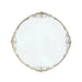 20 Round 13" Plastic Charger Plates with Embossed Baroque Rim - Clear and Gold CHRG_PLSTLW1310_CLGD