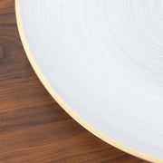 20 Round 13" Transparent Plastic Charger Plates Swirl Design with Gold Rim