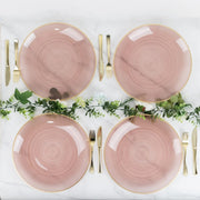 20 Round 13" Transparent Plastic Charger Plates Swirl Design with Gold Rim