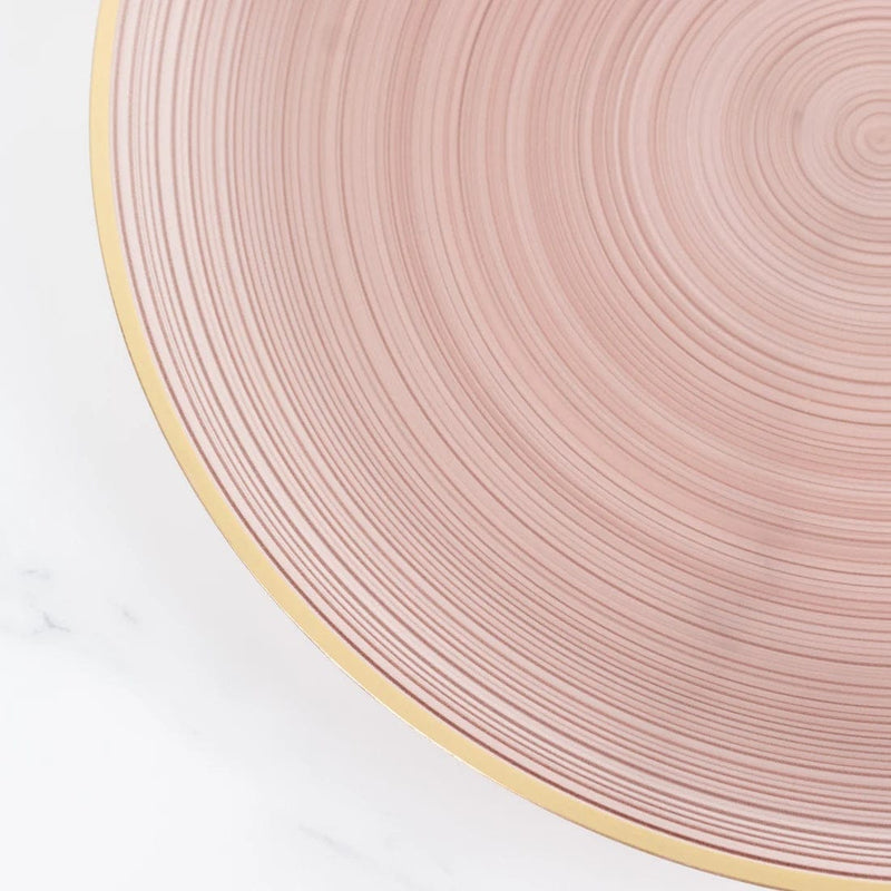 20 Round 13" Transparent Plastic Charger Plates Swirl Design with Gold Rim