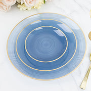 20 Round 13" Transparent Plastic Charger Plates Swirl Design with Gold Rim