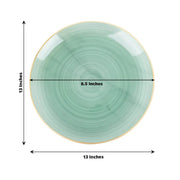 20 Round 13" Transparent Plastic Charger Plates Swirl Design with Gold Rim