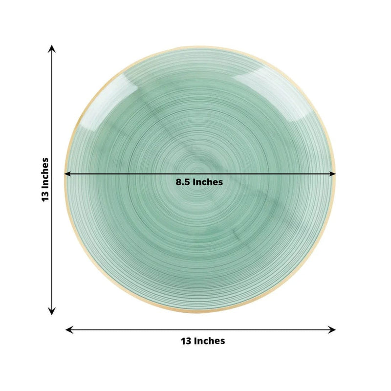20 Round 13" Transparent Plastic Charger Plates Swirl Design with Gold Rim