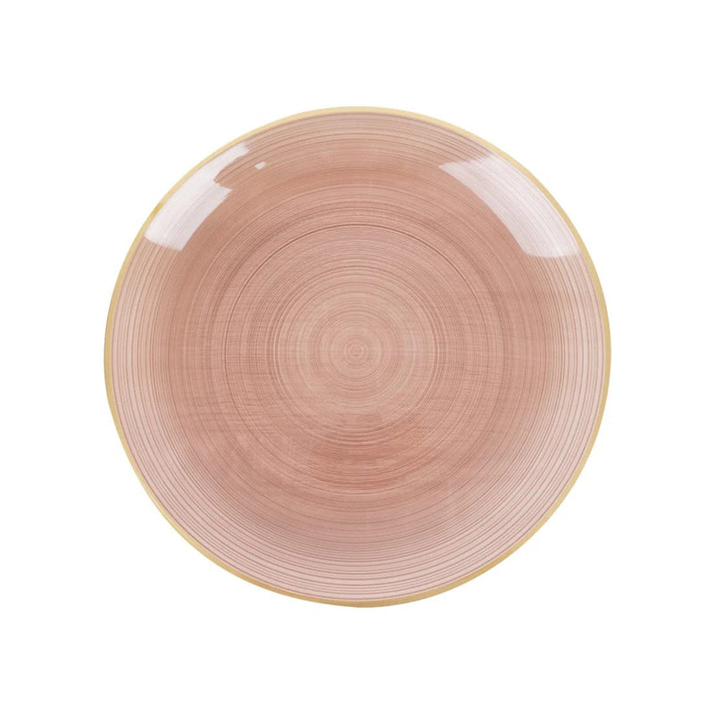 20 Round 13" Transparent Plastic Charger Plates Swirl Design with Gold Rim CHRG_PLSTLW0018_BR_080GD_PK20