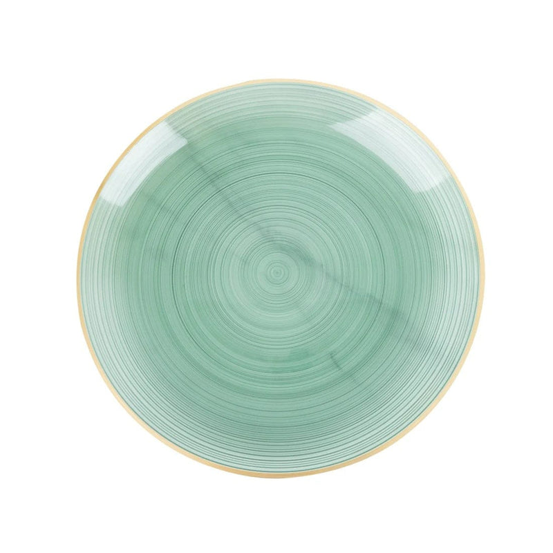 20 Round 13" Transparent Plastic Charger Plates Swirl Design with Gold Rim CHRG_PLSTLW0018_BR_087GD_PK20