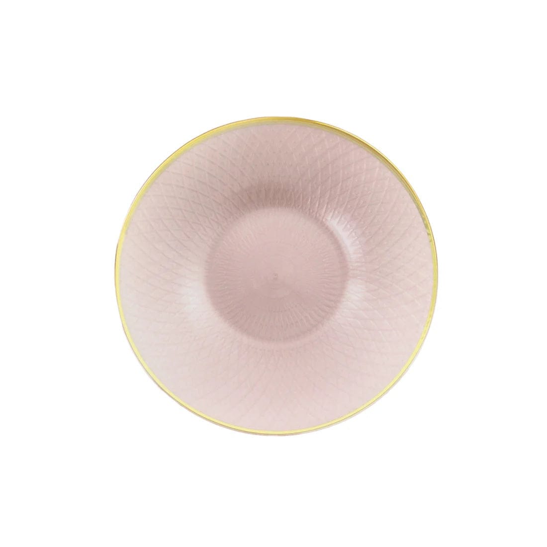 20 Round Plastic Salad Dinner Plates with Diamond Cut Pattern and Gold Rim DSP_PLR0036_7_PR046GD_PK20