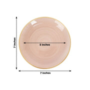 20 Round Salad Dinner Plastic Plates with Gold Rim