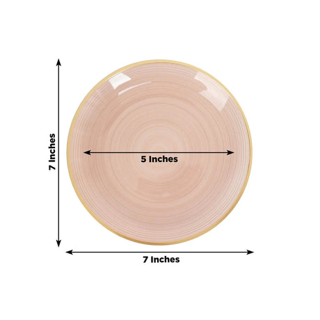 20 Round Salad Dinner Plastic Plates with Gold Rim
