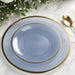 20 Round Salad Dinner Plastic Plates with Gold Rim