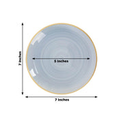 20 Round Salad Dinner Plastic Plates with Gold Rim