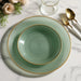 20 Round Salad Dinner Plastic Plates with Gold Rim