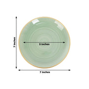20 Round Salad Dinner Plastic Plates with Gold Rim